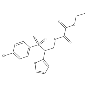 Ethyl 2-((2-((4-chlorophenyl)sulfonyl)-2-(furan-2-yl)ethyl)amino)-2-oxoacetate结构式