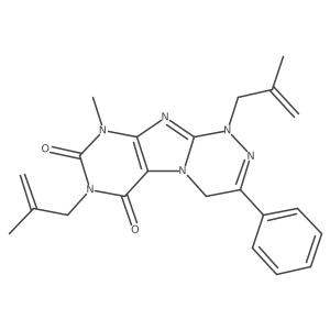 9-methyl-1,7-bis(2-methylallyl)-3-phenyl-7,9-dihydro-[1,2,4]triazino[3,4-f]purine-6,8(1H,4H)-dione Structure