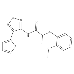 2-(2-methoxyphenoxy)-N-[4-(thiophen-2-yl)-1,2,5-oxadiazol-3-yl]propanamide结构式