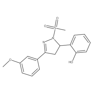 2-(3-(3-methoxyphenyl)-1-(methylsulfonyl)-4,5-dihydro-1H-pyrazol-5-yl)phenol结构式