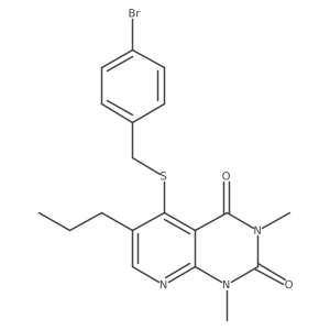 5-((4-bromobenzyl)thio)-1,3-dimethyl-6-propylpyrido[2,3-d]pyrimidine-2,4(1H,3H)-dione结构式