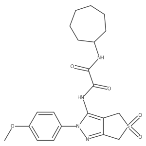 N1-cycloheptyl-N2-(2-(4-methoxyphenyl)-5,5-dioxido-4,6-dihydro-2H-thieno[3,4-c]pyrazol-3-yl)oxalamide结构式