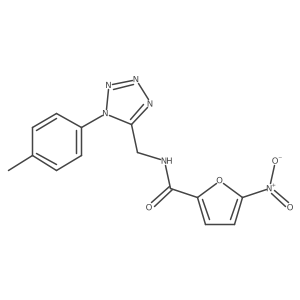 5-nitro-N-((1-(p-tolyl)-1H-tetrazol-5-yl)methyl)furan-2-carboxamide结构式