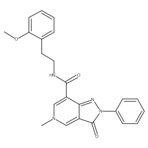 N-(2-methoxyphenethyl)-5-methyl-3-oxo-2-phenyl-3,5-dihydro-2H-pyrazolo[4,3-c]pyridine-7-carboxamide结构式