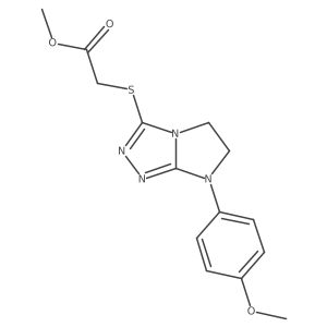methyl 2-{[7-(4-methoxyphenyl)-5H,6H,7H-imidazo[2,1-c][1,2,4]triazol-3-yl]sulfanyl}acetate结构式