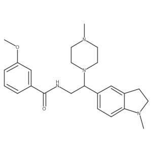 3-methoxy-N-(2-(1-methylindolin-5-yl)-2-(4-methylpiperazin-1-yl)ethyl)benzamide结构式