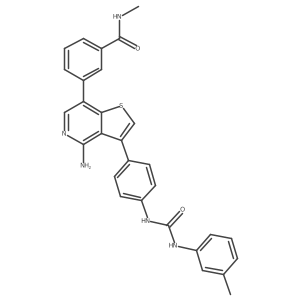 1-(4-(4-Amino-7-(3-(methylcarbamoyl)phenyl)thieno[3,2-c]pyridin-3-yl)phenyl)-3-m-tolylurea结构式