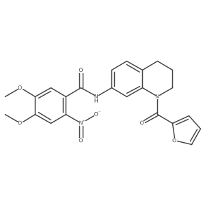N-(1-(furan-2-carbonyl)-1,2,3,4-tetrahydroquinolin-7-yl)-4,5-dimethoxy-2-nitrobenzamide结构式