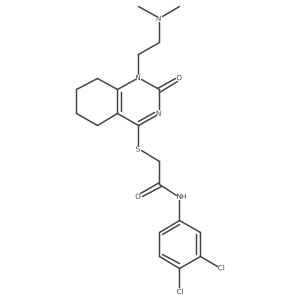 N-(3,4-dichlorophenyl)-2-((1-(2-(dimethylamino)ethyl)-2-oxo-1,2,5,6,7,8-hexahydroquinazolin-4-yl)thio)acetamide结构式