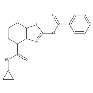 2-benzamido-N-cyclopropyl-4,5,6,7-tetrahydrobenzo[d]thiazole-4-carboxamide结构式