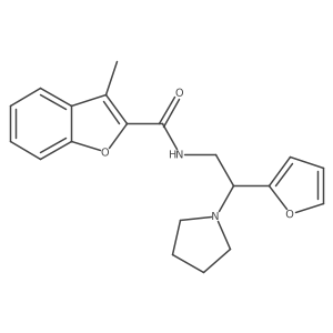 N-[2-(furan-2-yl)-2-(pyrrolidin-1-yl)ethyl]-3-methyl-1-benzofuran-2-carboxamide Structure
