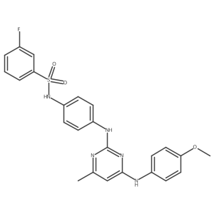 3-fluoro-N-(4-((4-((4-methoxyphenyl)amino)-6-methylpyrimidin-2-yl)amino)phenyl)benzenesulfonamide结构式