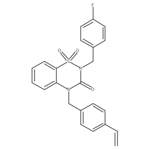4-[(4-ethenylphenyl)methyl]-2-[(4-fluorophenyl)methyl]-3,4-dihydro-2H-1lambda6,2,4-benzothiadiazine-1,1,3-trione Structure