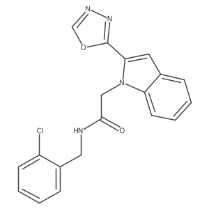 2-(2-(1,3,4-oxadiazol-2-yl)-1H-indol-1-yl)-N-(2-chlorobenzyl)acetamide结构式