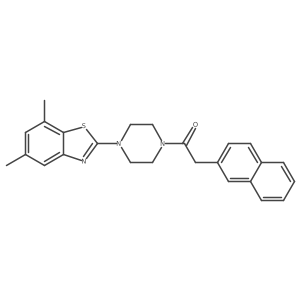 1-(4-(5,7-Dimethylbenzo[d]thiazol-2-yl)piperazin-1-yl)-2-(naphthalen-2-yl)ethanone结构式