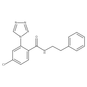 4-chloro-N-(2-phenylethyl)-2-(1H-tetrazol-1-yl)benzamide结构式