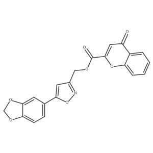 [5-(2H-1,3-benzodioxol-5-yl)-1,2-oxazol-3-yl]methyl 4-oxo-4H-chromene-2-carboxylate结构式