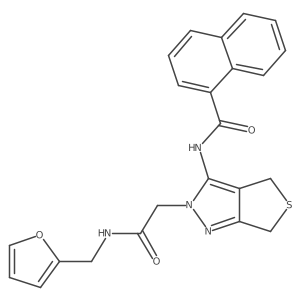 O=C(Cn1nc2c(c1NC(=O)c1cccc3ccccc13)CSC2)NCc1ccco1结构式