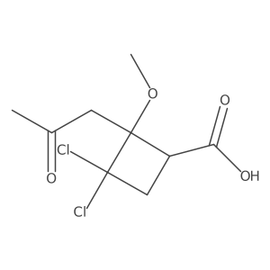 3,3-Dichloro-2-methoxy-2-(2-oxopropyl)cyclobutanecarboxylic acid结构式