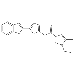 N-[5-(1-benzofuran-2-yl)-1,3,4-oxadiazol-2-yl]-1-ethyl-5-methyl-1H-pyrazole-3-carboxamide Structure