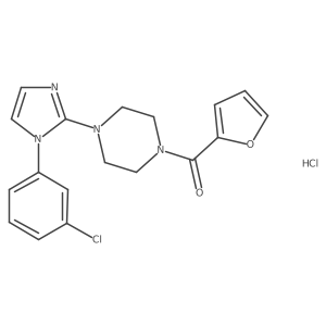(4-(1-(3-chlorophenyl)-1H-imidazol-2-yl)piperazin-1-yl)(furan-2-yl)methanone hydrochloride Structure