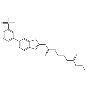 Ethyl 4-(3-(6-(3-(methylsulfonyl)phenyl)benzo[d]thiazol-2-yl)ureido)butanoate Structure