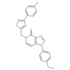 3-(4-methoxyphenyl)-6-((3-(p-tolyl)-1,2,4-oxadiazol-5-yl)methyl)-3H-[1,2,3]triazolo[4,5-d]pyrimidin-7(6H)-one结构式