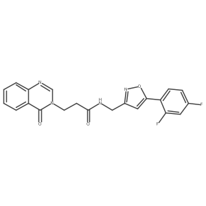 N-((5-(2,4-difluorophenyl)isoxazol-3-yl)methyl)-3-(4-oxoquinazolin-3(4H)-yl)propanamide结构式