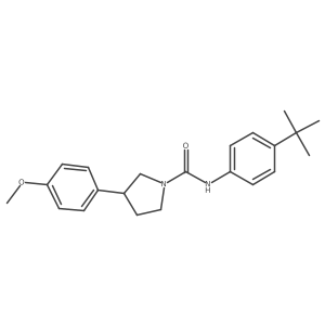 N-(4-(tert-butyl)phenyl)-3-(4-methoxyphenyl)pyrrolidine-1-carboxamide结构式