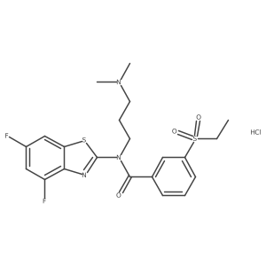 N-(4,6-difluorobenzo[d]thiazol-2-yl)-N-(3-(dimethylamino)propyl)-3-(ethylsulfonyl)benzamide hydrochloride结构式