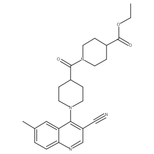Ethyl 1-[1-(3-cyano-6-methylquinolin-4-YL)piperidine-4-carbonyl]piperidine-4-carboxylate Structure