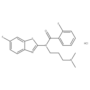 N-(3-(dimethylamino)propyl)-2-fluoro-N-(6-fluorobenzo[d]thiazol-2-yl)benzamide hydrochloride结构式