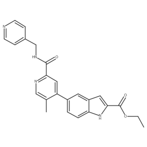 ethyl 5-{5-methyl-2-[(pyridin-4-ylmethyl)carbamoyl]pyridin-4-yl}-1H-indole-2-carboxylate Structure