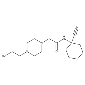 N-(1-cyanocyclohexyl)-2-[4-(2-hydroxyethyl)piperazin-1-yl]acetamide结构式