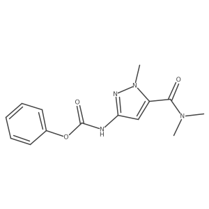 Phenyl (5-(dimethylcarbamoyl)-1-methyl-1H-pyrazol-3-yl)carbamate结构式