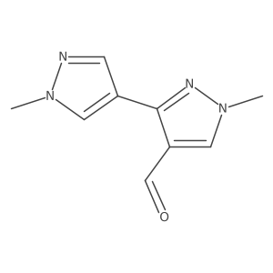 1-methyl-3-(1-methyl-1H-pyrazol-4-yl)-1H-pyrazole-4-carbaldehyde Structure