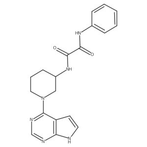 N1-(1-(7H-pyrrolo[2,3-d]pyrimidin-4-yl)piperidin-3-yl)-N2-phenyloxalamide结构式