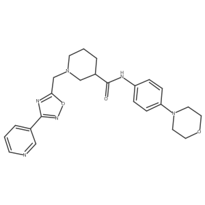 N-(4-morpholinophenyl)-1-((3-(pyridin-3-yl)-1,2,4-oxadiazol-5-yl)methyl)piperidine-3-carboxamide Structure