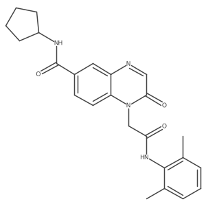 N-cyclopentyl-1-(2-((2,6-dimethylphenyl)amino)-2-oxoethyl)-2-oxo-1,2-dihydroquinoxaline-6-carboxamide结构式