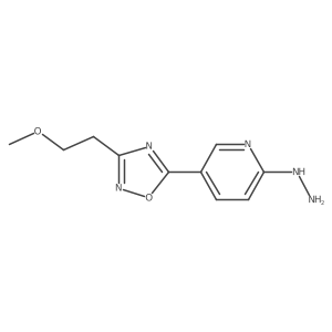 2-Hydrazino-5-[3-(2-methoxyethyl)-1,2,4-oxadiazol-5-yl]pyridine结构式