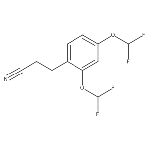(2,4-Bis(difluoromethoxy)phenyl)propanenitrile结构式