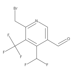 2-(Bromomethyl)-4-(difluoromethyl)-3-(trifluoromethyl)pyridine-5-carboxaldehyde结构式