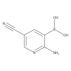 B-(2-Amino-5-cyano-3-pyridinyl)boronic acid Structure