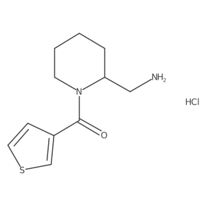 (2-(Aminomethyl)piperidin-1-yl)(thiophen-3-yl)methanone hydrochloride结构式