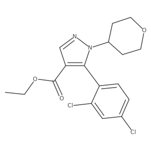 Ethyl 5-(2,4-dichlorophenyl)-1-(tetrahydro-2H-pyran-4-yl)-1H-pyrazole-4-carboxylate Structure
