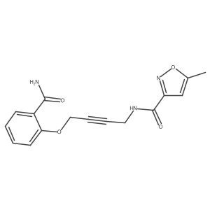 N-(4-(2-carbamoylphenoxy)but-2-yn-1-yl)-5-methylisoxazole-3-carboxamide结构式