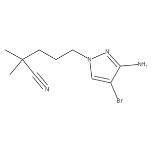 5-(3-amino-4-bromo-1H-pyrazol-1-yl)-2,2-dimethylpentanenitrile结构式