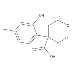 4-(2-Hydroxy-4-methylphenyl)oxane-4-carboxylic acid Structure