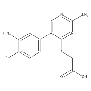 2-[[2-Amino-5-(3-amino-4-chlorophenyl)-4-pyrimidinyl]thio]acetic acid Structure