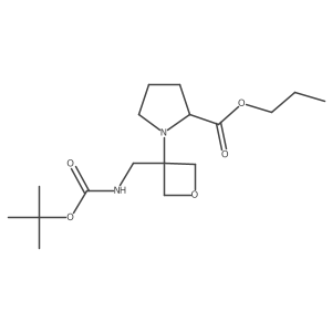 propyl (3-(((tert-butoxycarbonyl)amino)methyl)oxetan-3-yl)-L-prolinate Structure